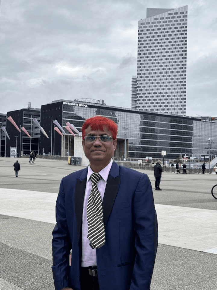 Dr. Islam outside an international conference venue