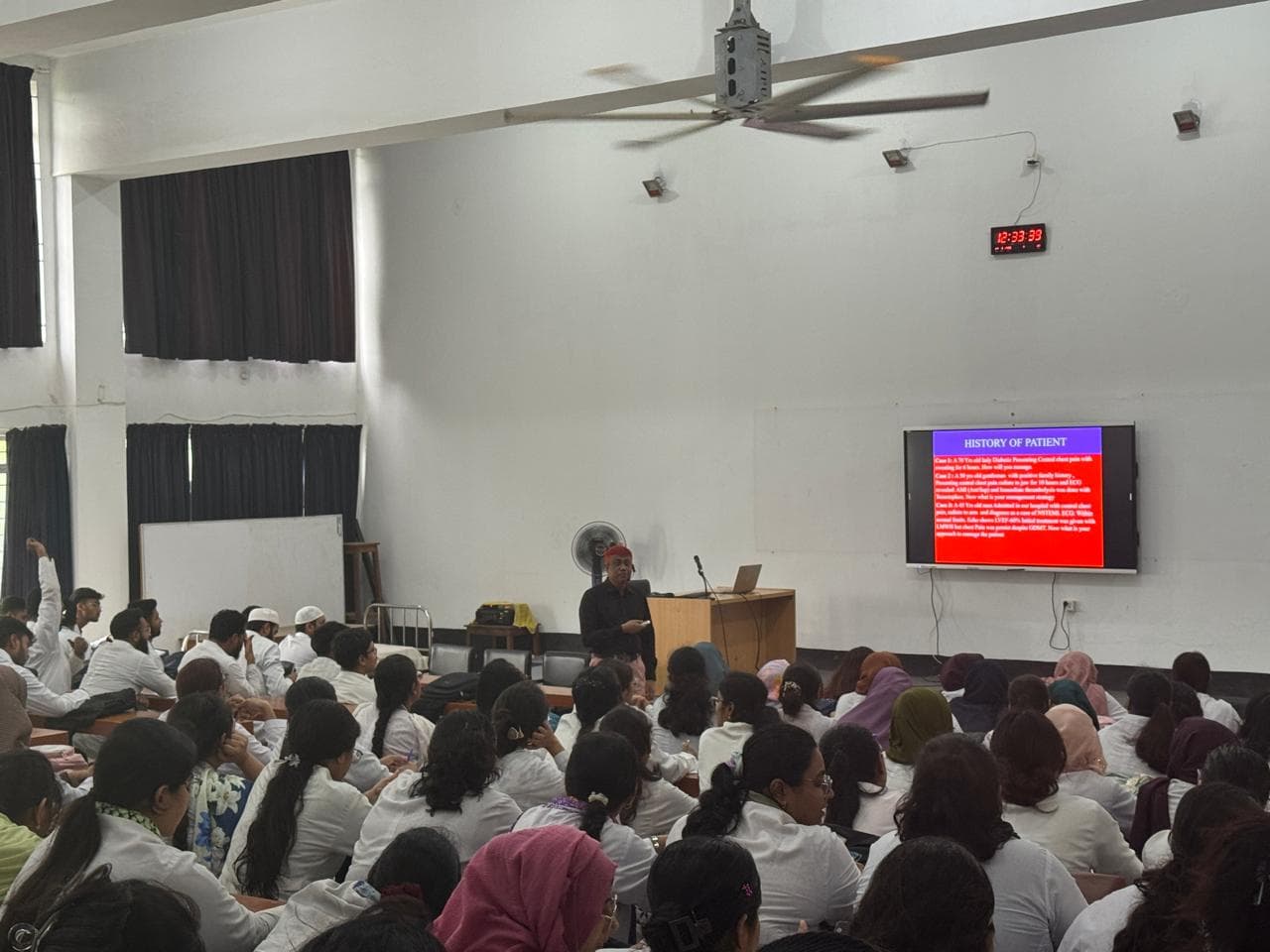Dr. Md. Shariful Islam leading a cardiovascular case discussion with medical students