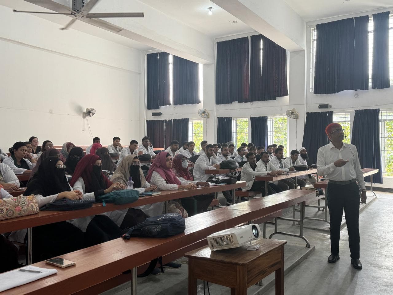 Dr. Md. Shariful Islam addressing medical students during a classroom session